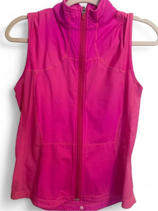 lululemon athletica Tops - Lululemon Full Zip Running Vest Size 8 Hot Pink Mesh Trim Athletic Workout